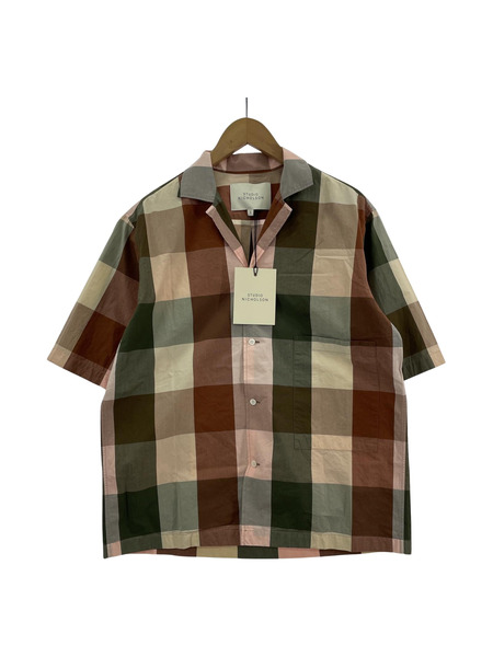 STUDIO NICHOLSON/SHORT SLV MADRAS CHECK SHIRT/S