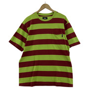 STUSSY　ボーダーカットソー 黄/赤 (M)