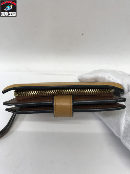 LOEWE コンパクトウォレット 二つ折り財布 マスタード/茶[値下]