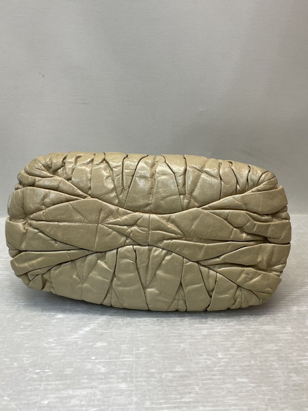 Miu Miu マテラッセ レザーハンドバッグ ベージュ