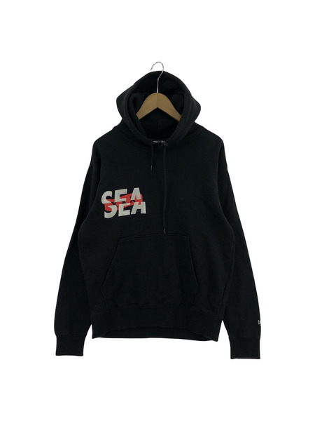 WIND AND SEA × GOD SELECTION XXX HOODIE　ブラック　色褪有