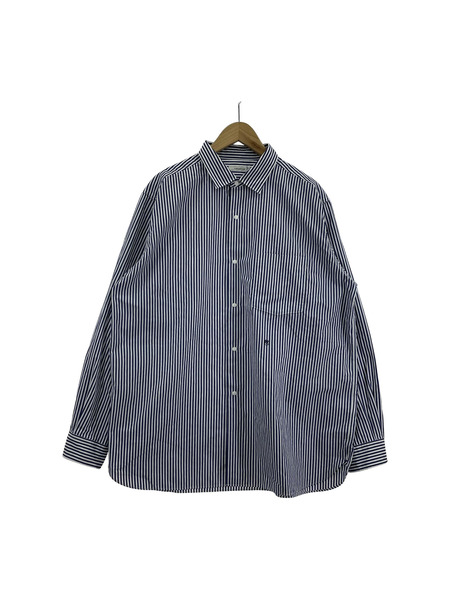 nanamica Regular Collar Wind Shirt ストライプシャツ L