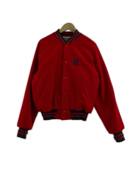 POLO RALPH LAURENUSA製ワンポイント刺繍/ウール/スタジャン/赤/S