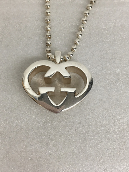 GUCCI　アクセサリー シルバー インターロッキングG ハートネックレス