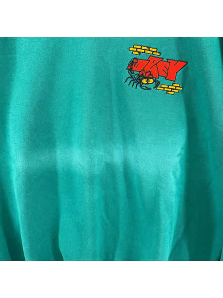 OBEY スウェット・トレーナー 刺繍 緑 (XL)