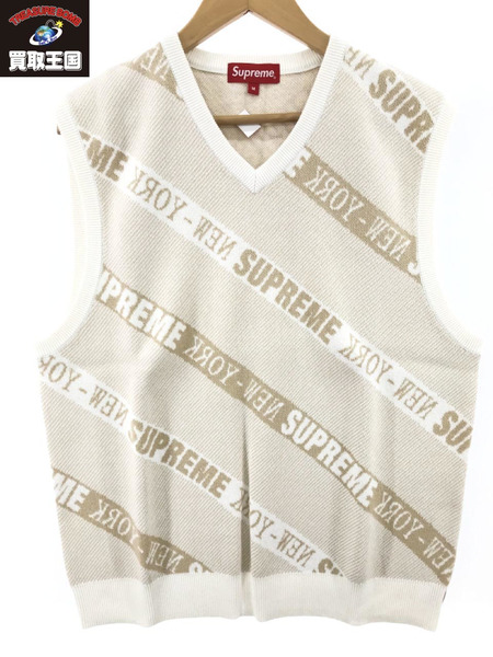 Supreme 22ss Stripe Sweater Vest (M) ベージュ[値下]｜商品番号 ...
