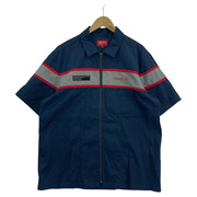 17SS/Supreme/Zip Up Work Shirt/L/NVY