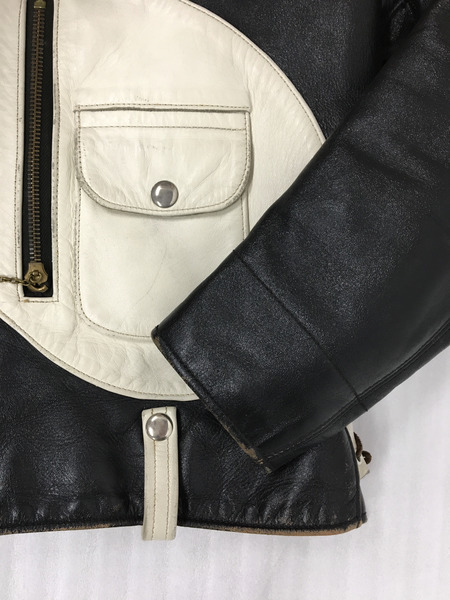 BUCO ライダース 旧マッコイ 跳ね馬タグ ホースハイド Dポケット 白黒 38