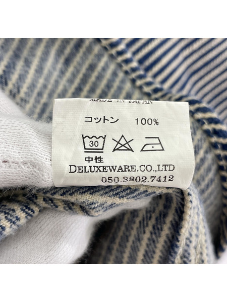 DELUXE 長袖シャツ ストライプシャツ/S