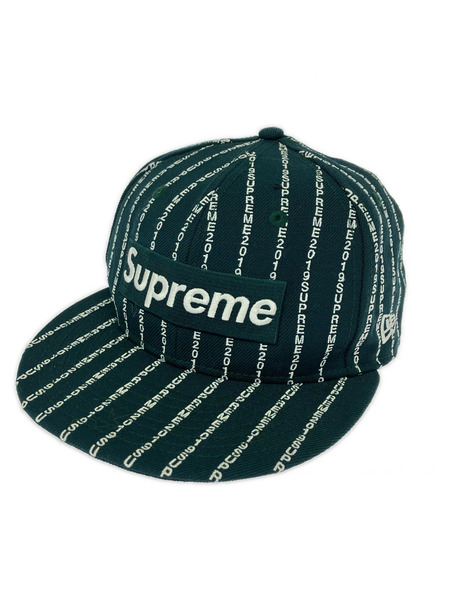 Supreme キャップ 19SS × NEW ERA Text Stripe 緑 (58.7cm)