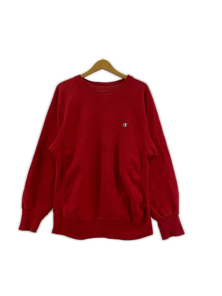 Champion スウェット・トレーナー 80s リバーズウィーブ 青目 (L) 赤