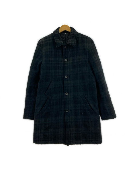 COMME des GARCONS ジャケット HOMME チェック柄ステンカラーコート
