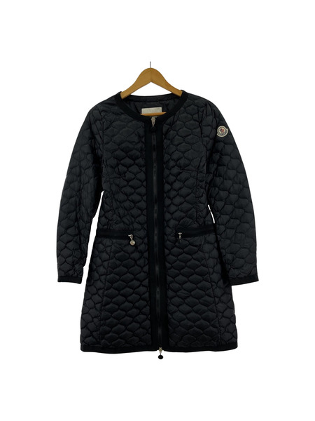 MONCLER DELAROCHE ノーカラーキルティングコート 0 ブラック