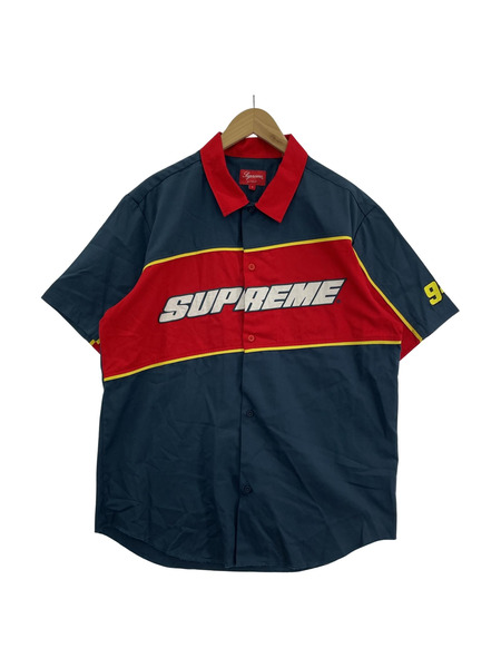 18SS/Supreme/Color blocked work shirt/L/NVY