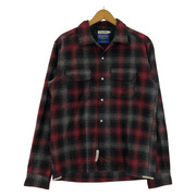 PENDLETON DELUXE CLOTHING オンブレチェック ウールシャツ 赤 (L)