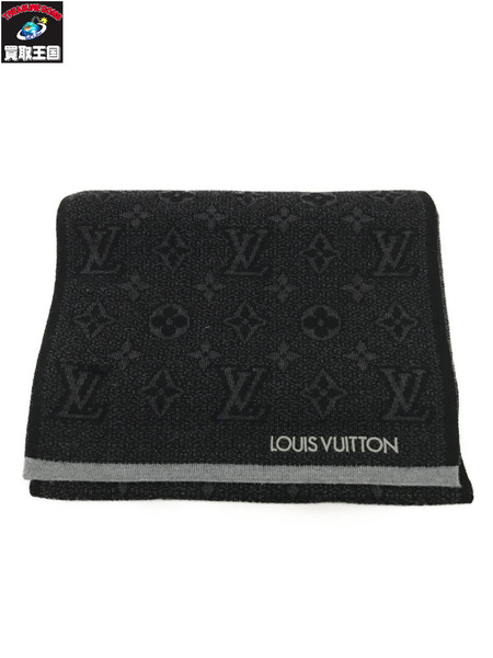 LOUIS VUITTON ロゴ総柄マフラー グレー