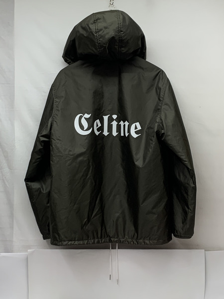 CELINE フーデッド コーチジャケット Size46 カーキ 本体のみ セリーヌ パーカー フード ナイロンジャケット オリーブグリーン