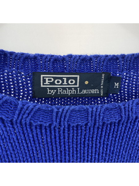 POLO RALPH LAUREN L/Sセーター/アオ/M[値下]