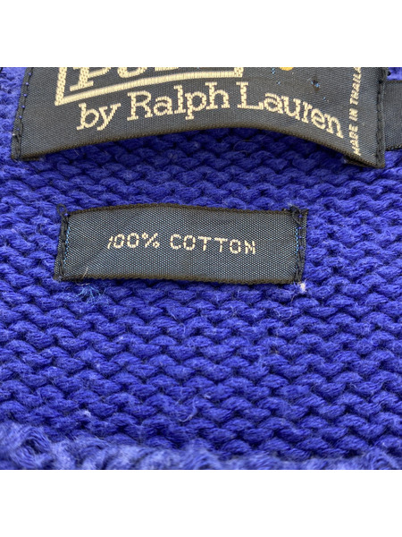 POLO RALPH LAUREN L/Sセーター/アオ/M[値下]