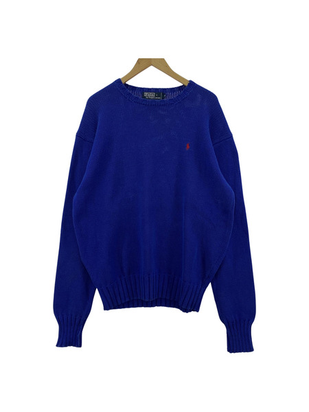 POLO RALPH LAUREN L/Sセーター/アオ/M[値下]