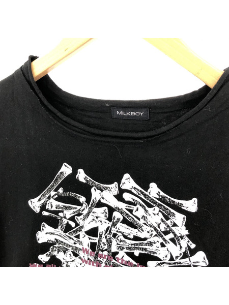 90s MILKBOY インサイドアウト Tシャツ ブラック[値下]