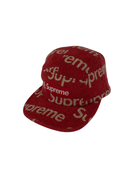 Supreme 18AW Harris Tweed Camp Cap キャップ 総柄レッド