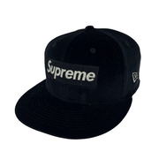 Supreme キャップ ×NEW ERA 22AW コーデュロイ 黒