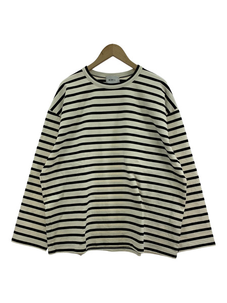 WEWILL WISM 別注 BORDER L/S Tee 2 ホワイト