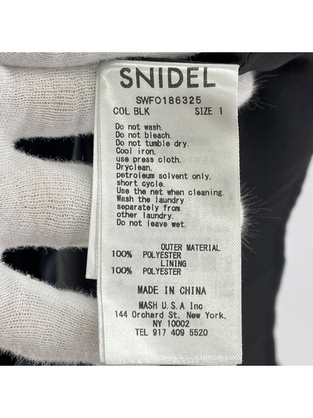 snidel 半袖ワンピース ジョーゼットミニフレアワンピース 黒