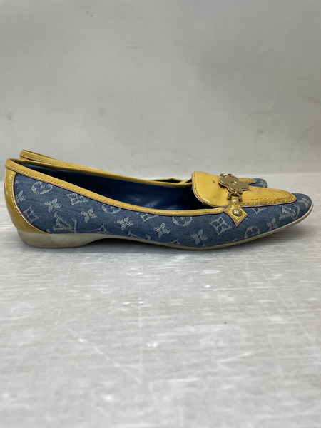 LOUIS VUITTON ポピライン デニムパンプス 35 1/2