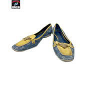 LOUIS VUITTON ポピライン デニムパンプス 35 1/2