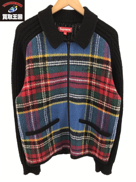 購入先→onlinesupreme  Plaid Front Zip Sweater  S