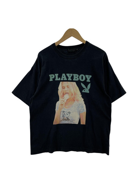 HYSTERIC GLAMOUR/PLAY BOY/23SS/プリントTee/L/ブラック[値下]