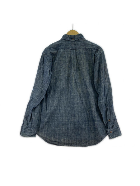 EVISU 長袖シャツ デニム ハーフボタン プルオーバー インディゴ (38)