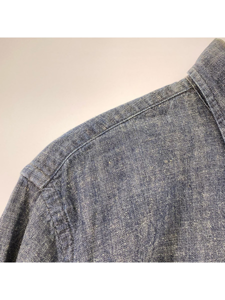 EVISU 長袖シャツ デニム ハーフボタン プルオーバー インディゴ (38)