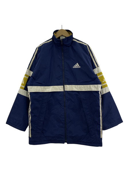 OLD・VINTAGE adidas ナイロン中綿トラックジャケット(-)ネイビー白