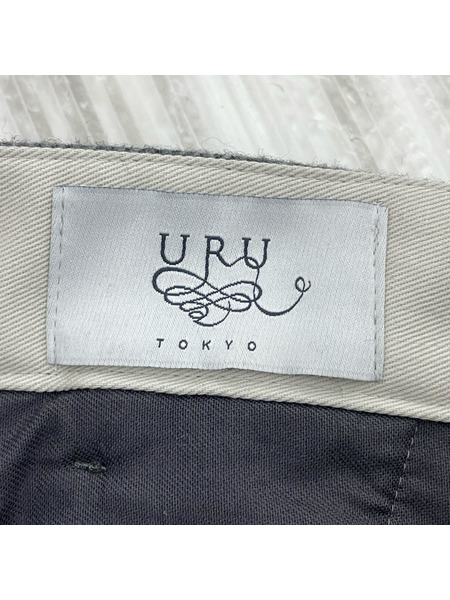 URU パンツ 25AW WOOL LIGHT TWEED 1 TUCK PANTS グレー (2)