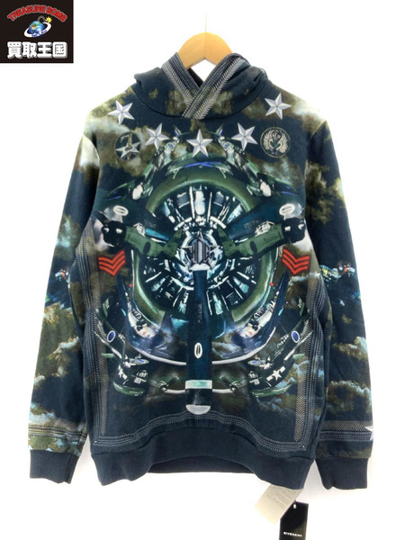 GIVENCHY 13SS 戦闘機 プリント POパーカー XS[値下]