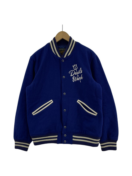 HYSTERIC GLAMOUR DEVIL'S WORK VARSITY JACKET 青 (L)