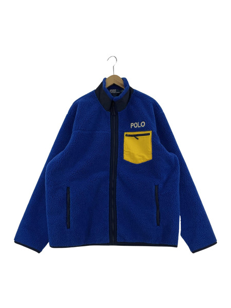 POLO RALPH LAUREN/1992/フリースレーシングジャケット/XL/BLU[値下]