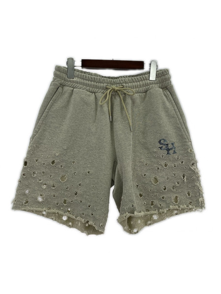 SUGARHILL CRASHED SWEAT SHORT TROUSERS クラッシュスウェットショーツ 2 グレー