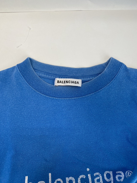 BALENCIAGA ロゴTシャツ 青 XS バレンシアガ