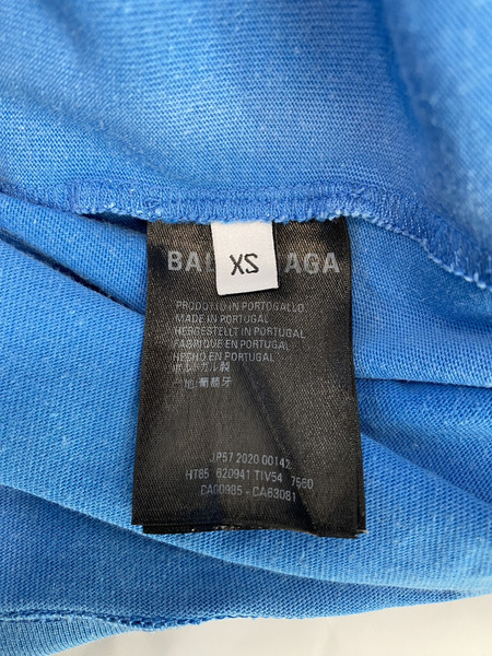 BALENCIAGA ロゴTシャツ 青 XS バレンシアガ