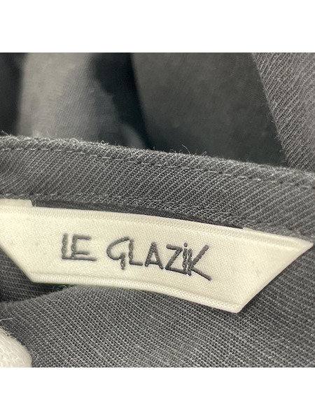 LE GLAZIK セルロース ワッシャープリーツワンピース 36 ブラック