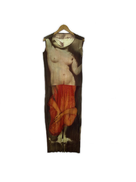 PLEATS PLEASE ノースリーブワンピース GUEST ARTIST SERIES NO1 森村泰昌 (4)