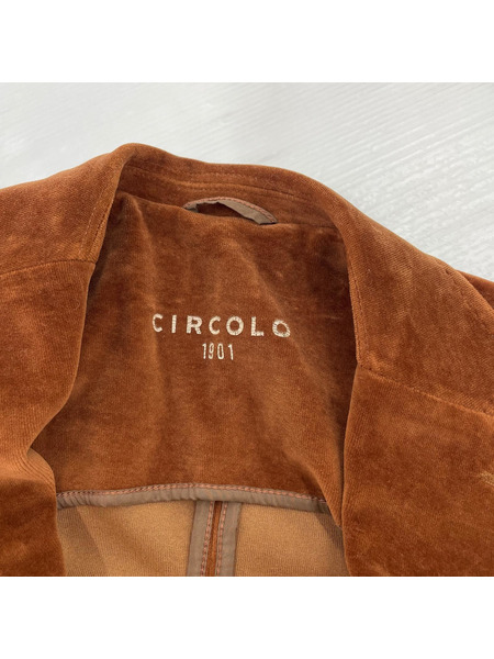 テーラードジャケット・ブレザー CIRCOLO1901  ベロア ブラウン  (48)