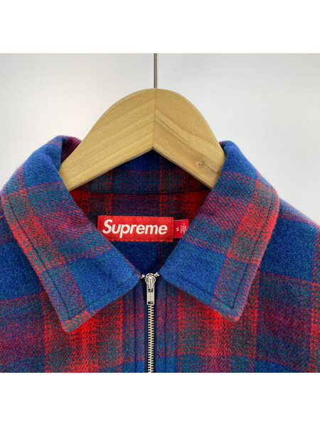 Supreme ジャケット Studded Shadow Plaid Zip Up Shirt "navy"