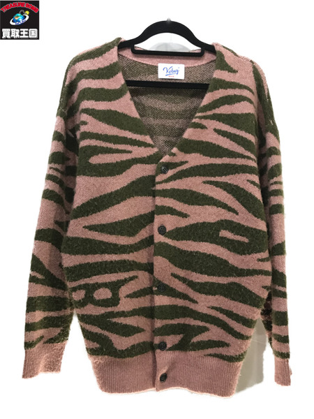 Keboz/ZEBRA KNIT CARDIGAN/メンズ/アウター/ジャケット/ピンク/M