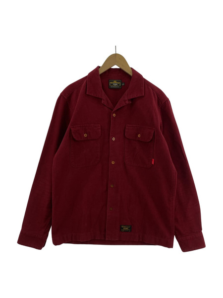 WTAPS　12AW モールスキンオープンカラーシャツ レッド （L）