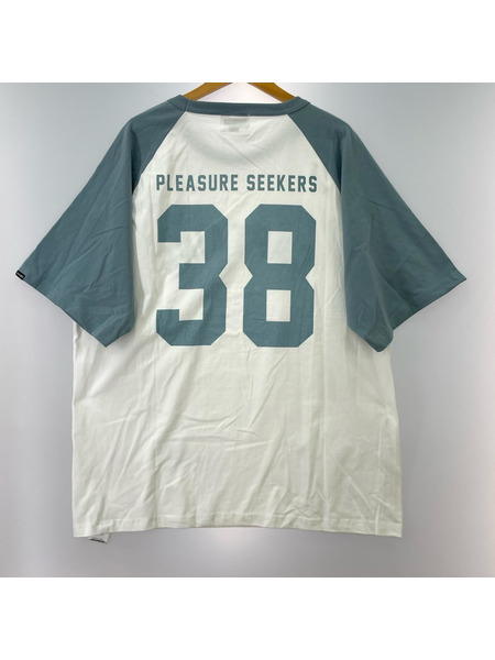 Captains Helm 25SS/COLLEGE LOGO RAGLAN TEE/白水色系/XL